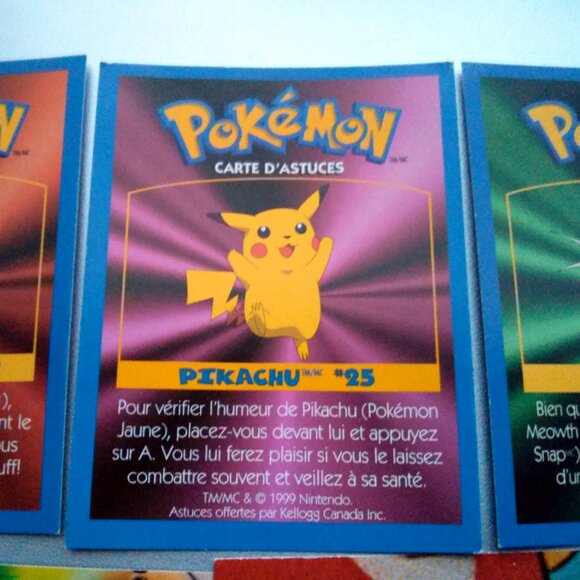 Pokemon 1999 Kelloggs + Topps Cards, 10 Assorted, Pikachu, Jigglypuff, Growlithe - Picture 8 of 16